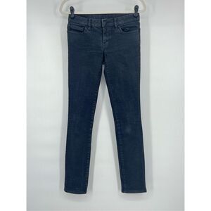 Tory Burch Ivy Super Skinny 5 Pocket Charcoal Jeans Back Pocket Logo Size 26